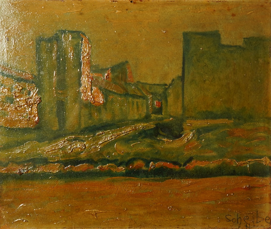 Hugó Scheiber, Hungarian (1873-1950), Modernist industrial landscape